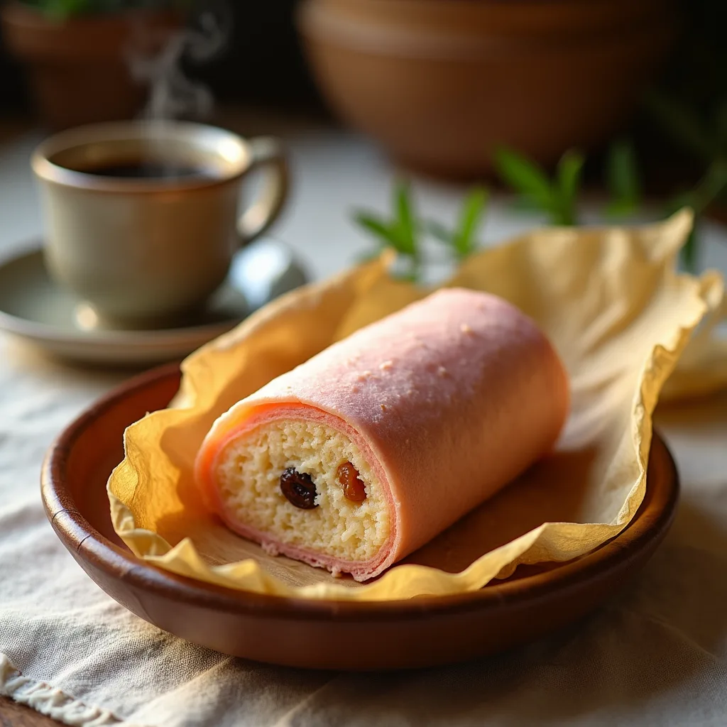 Tamal de dulce con pasas